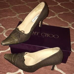 Jimmy Choo Luxor pumps with string box tie., size 39.5